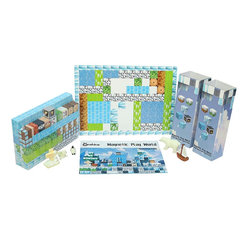 Knick Knack Magnetic Play World - Snow Mountain Exploration Building Blocks Set (106 Pieces) for Kids Ages 3+ - Image 4